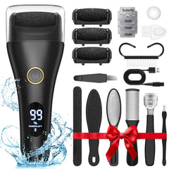 Spriak Electric Foot File front view shows complete 16-in-1 kit for at-home pedicure.