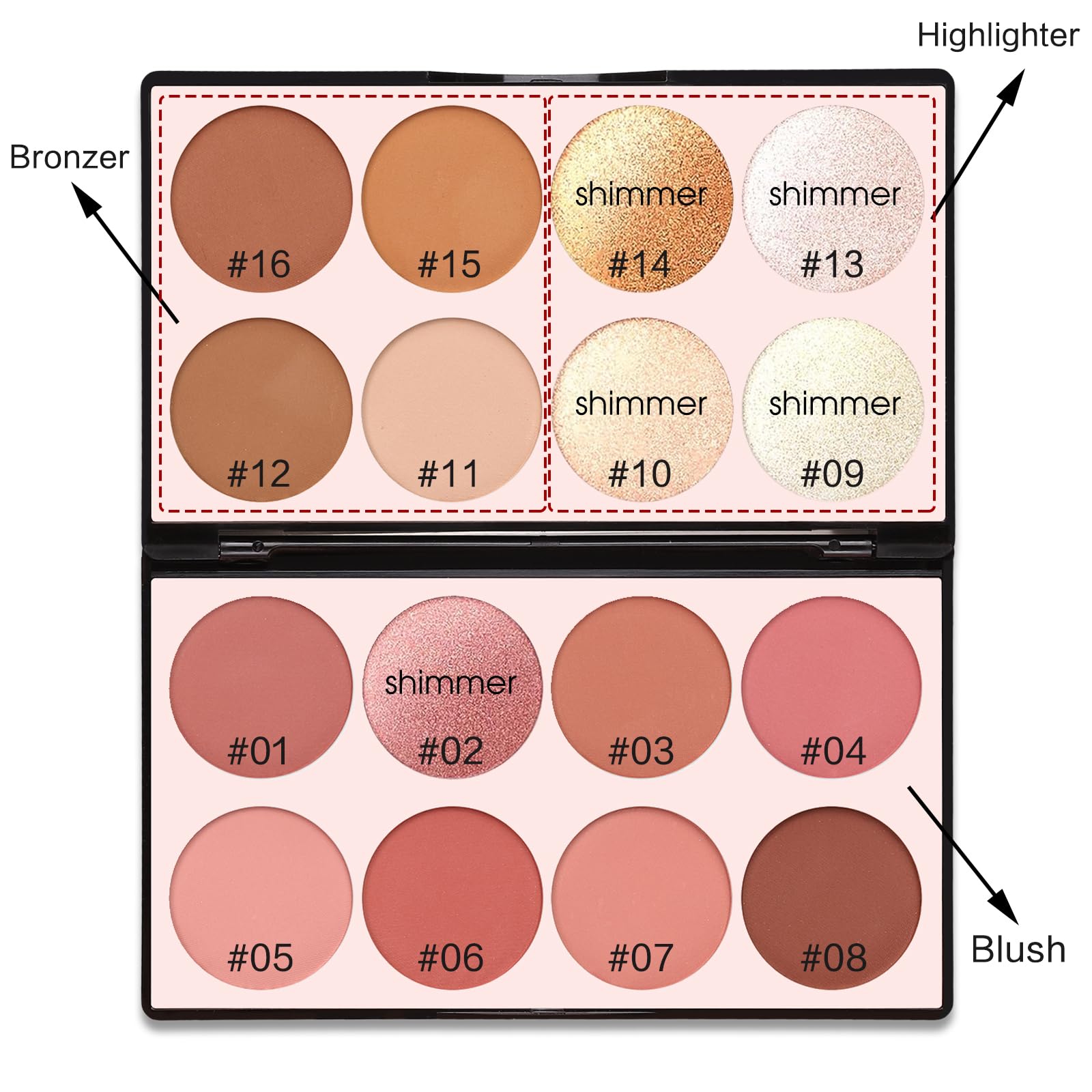 SPRINGSKY contour palette swatches for effortless color coordination and versatile looks.