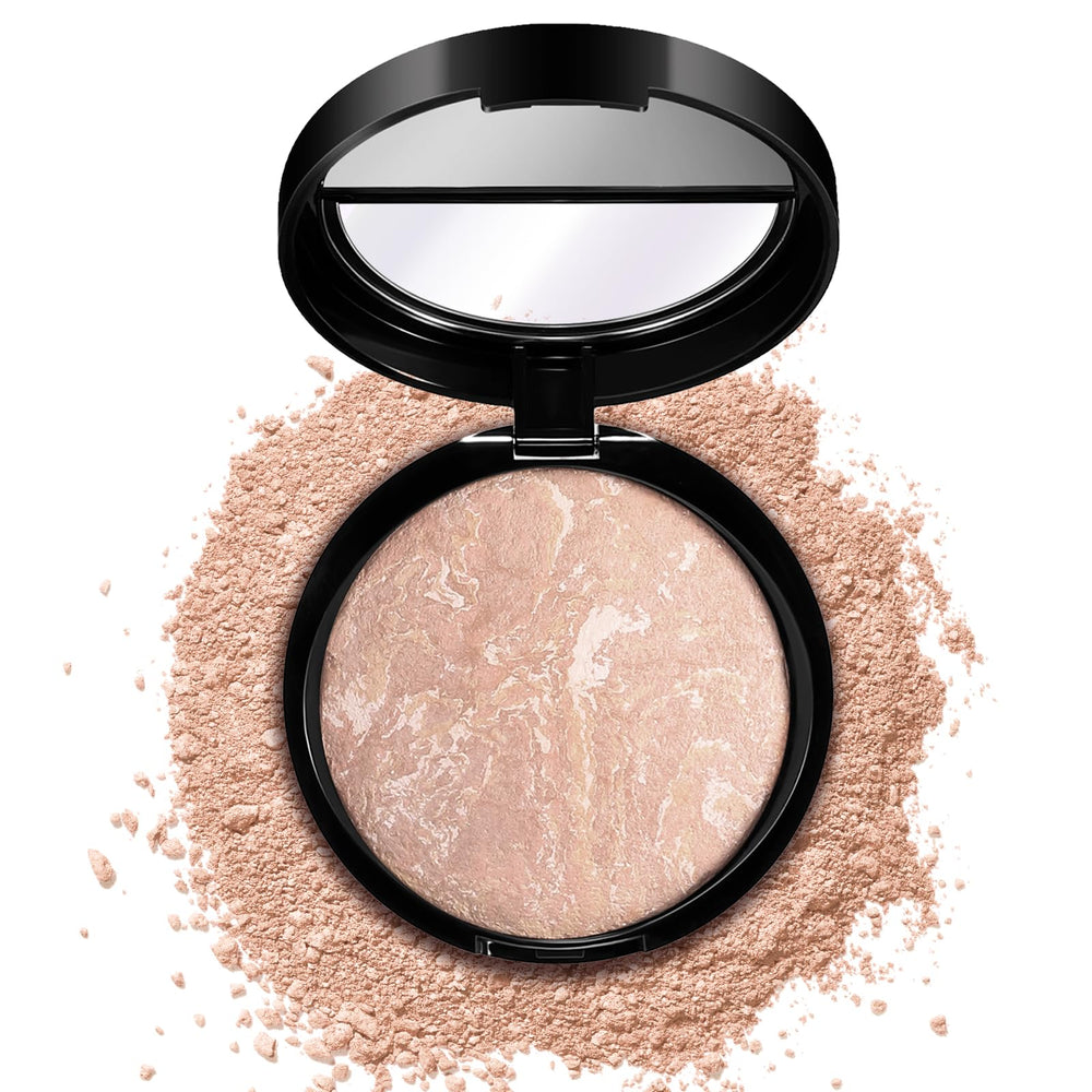 SPRINGSKY Baked Luminous Powder porcelain compact swatch for natural skin tone