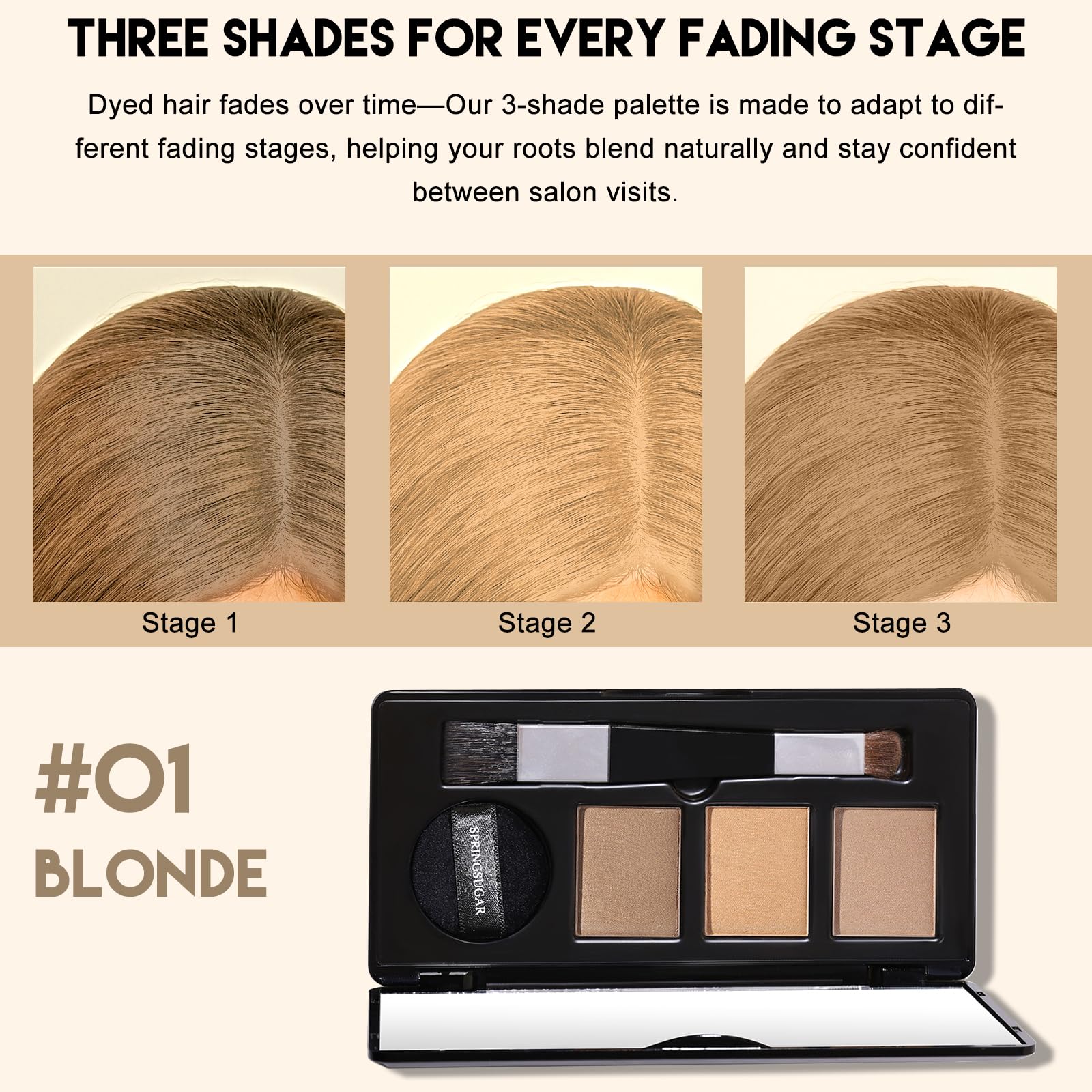 SPRINGSUGAR Custom Blend Base Shade demonstrates easy toning for perfect match.