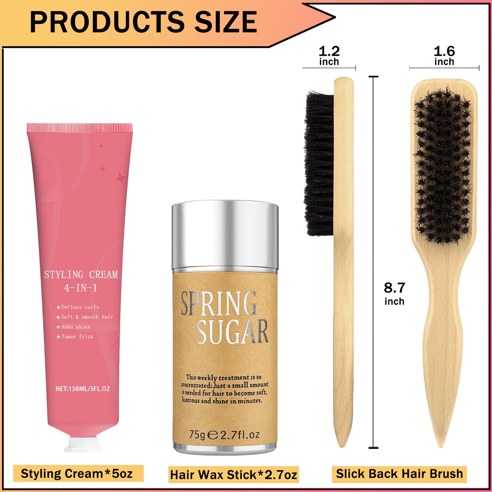 SPRINGSUGAR styling cream application helps tame frizz with natural shine.