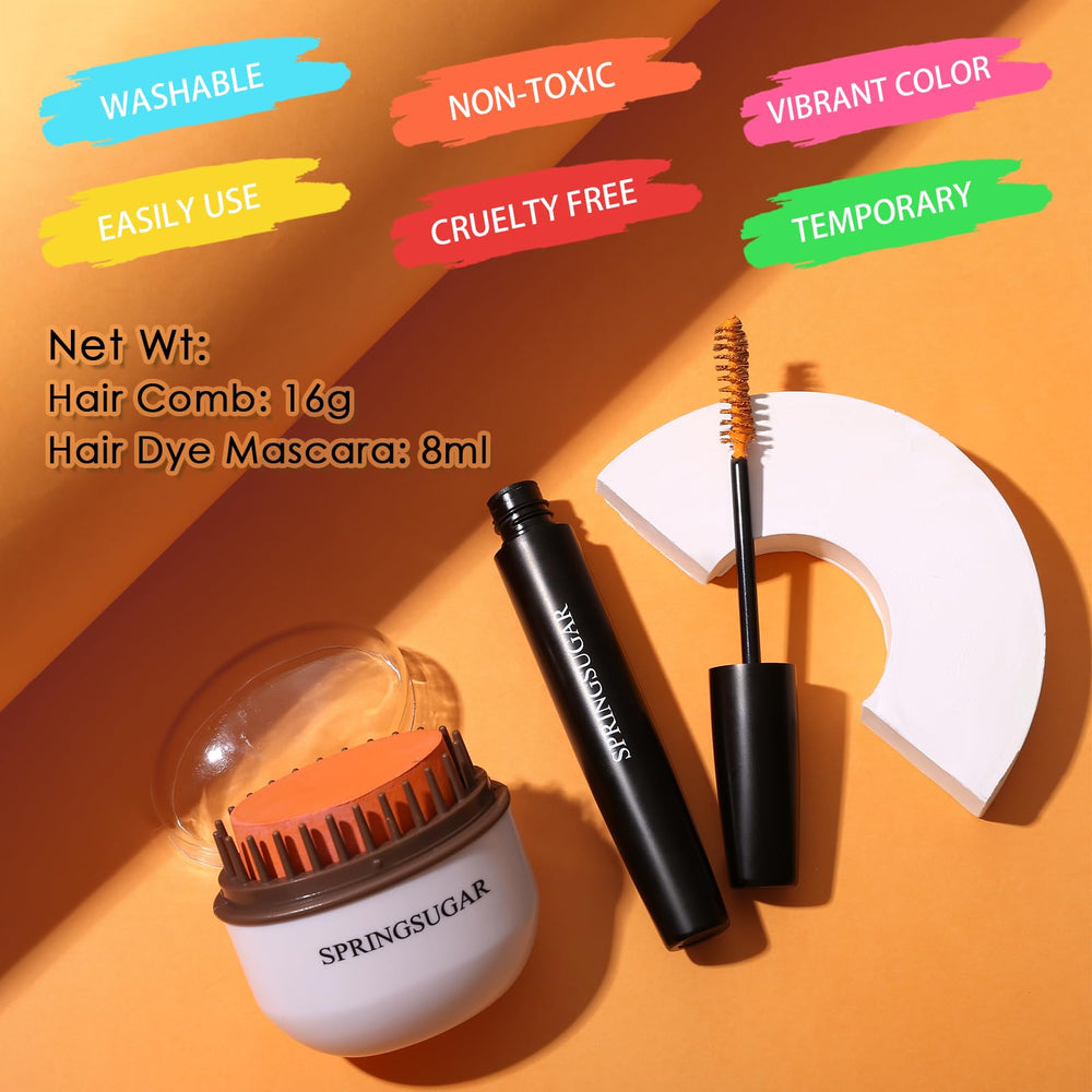 SPRINGSUGAR washable hair mascara dye demonstrating easy removal after party