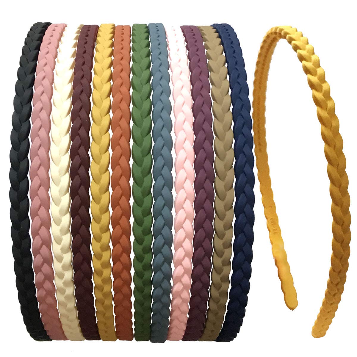Springtime 12pcs 6mm headbands in vibrant colors for versatile daily wear.
