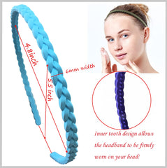 Springtime headbands worn by kids to keep hair back during play.
