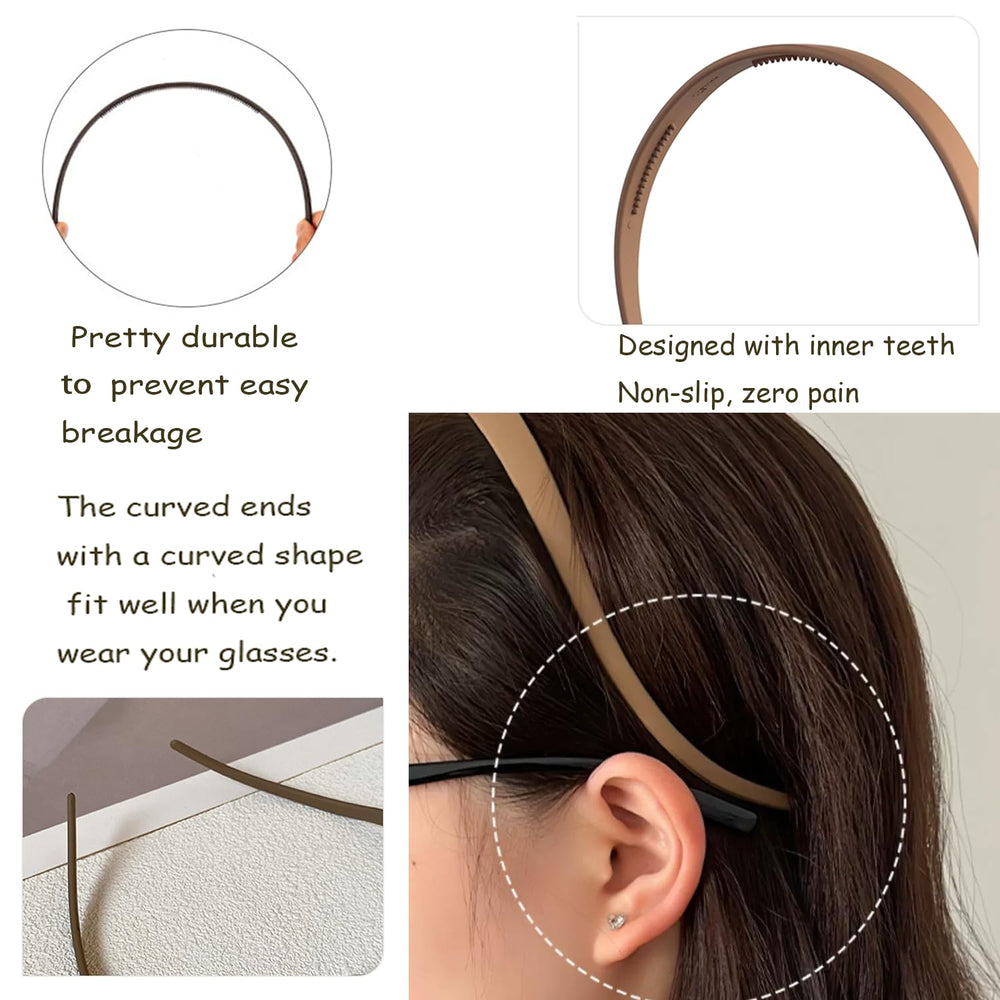 Springtime square headband brown close-up highlights durable, shape-retaining plastic.