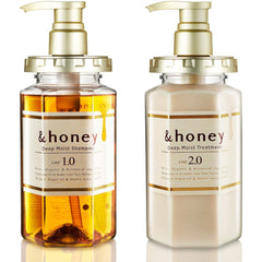 Sprout Talk &honey deep moist shampoo bottle close-up highlighting intense hydration.