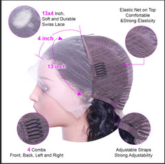 SQU&CIR 13x4 HD lace front cap with flexible parting for styling versatility.