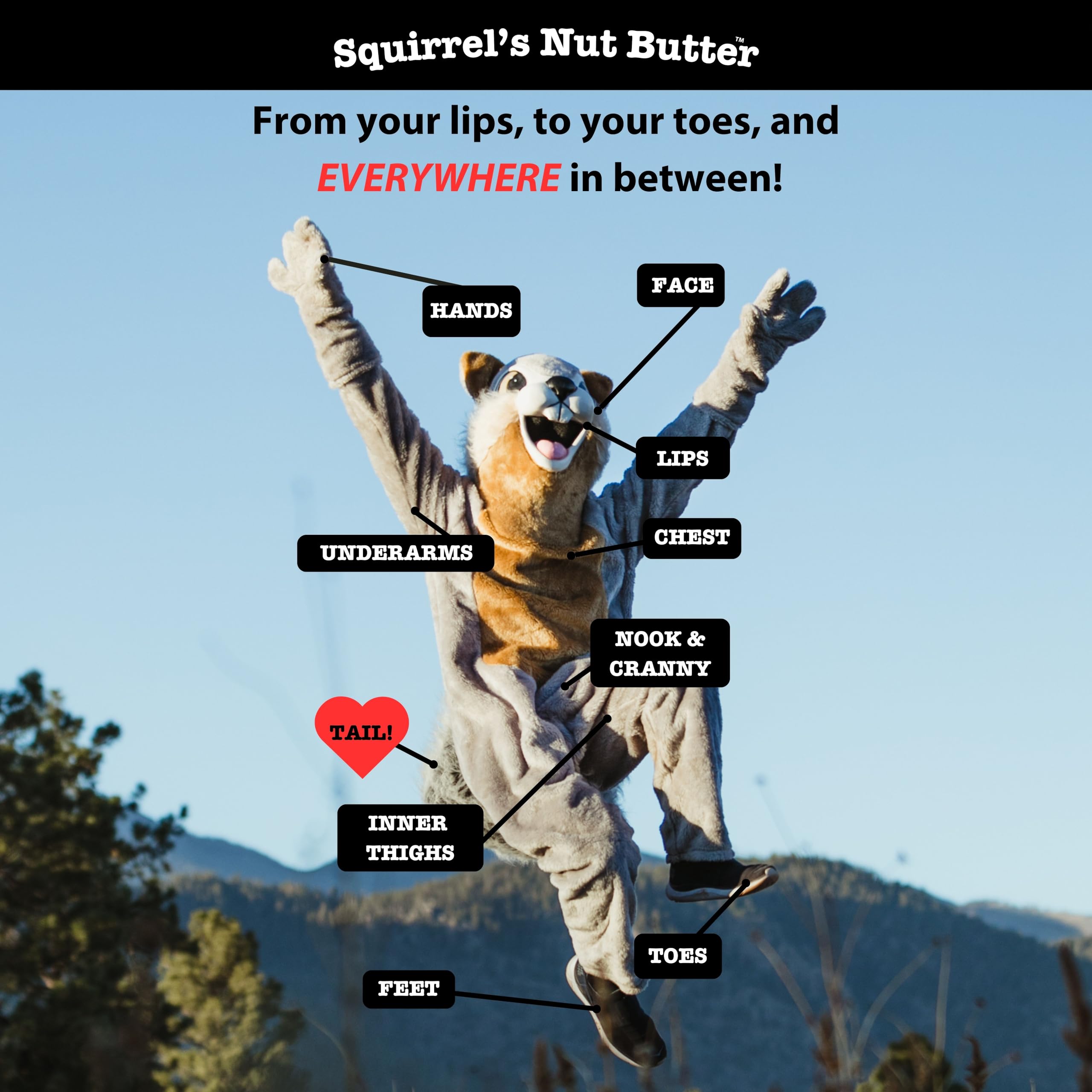 Squirrel's Nut Butter Anti Chafe Stick on hiking trails fuels comfort.