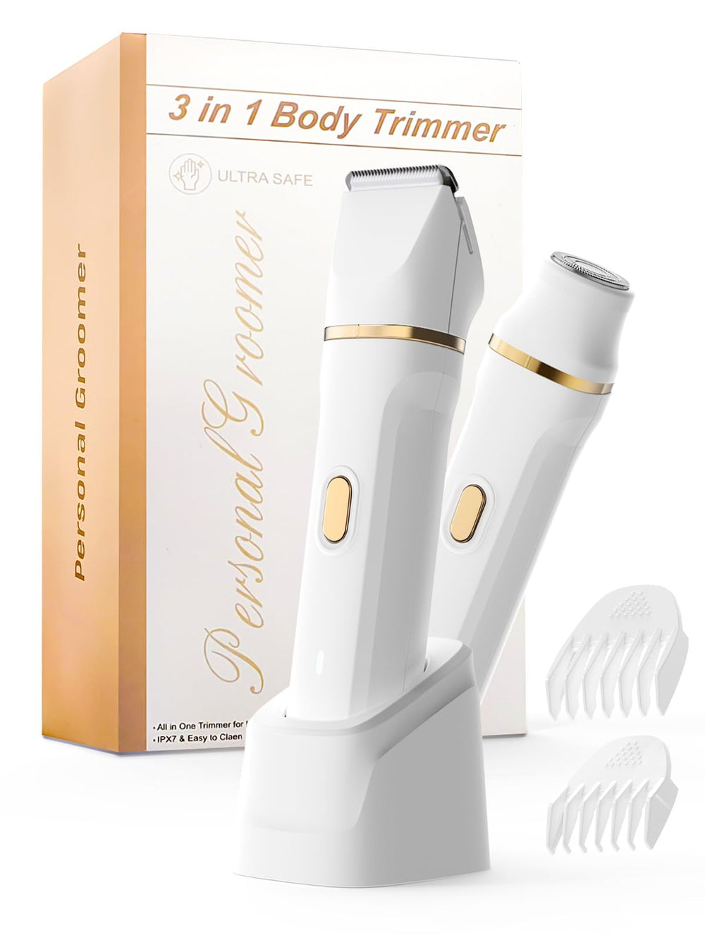 Srbydt bikini trimmer with ceramic blades for a precise, irritation-minimizing shave.
