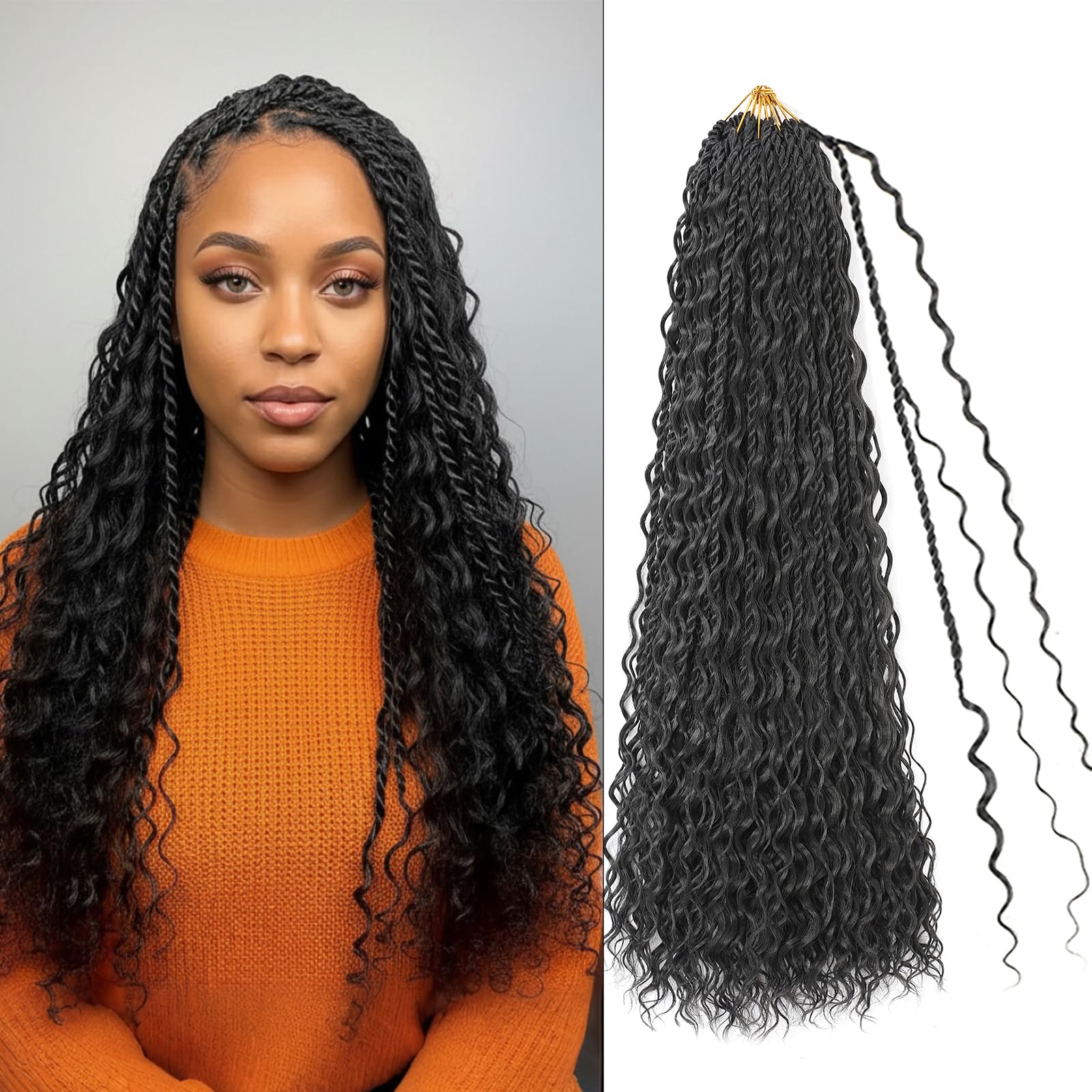 Srcdtvlk Boho Island Twist 24in eight-pack bundle in natural black for fuller coverage