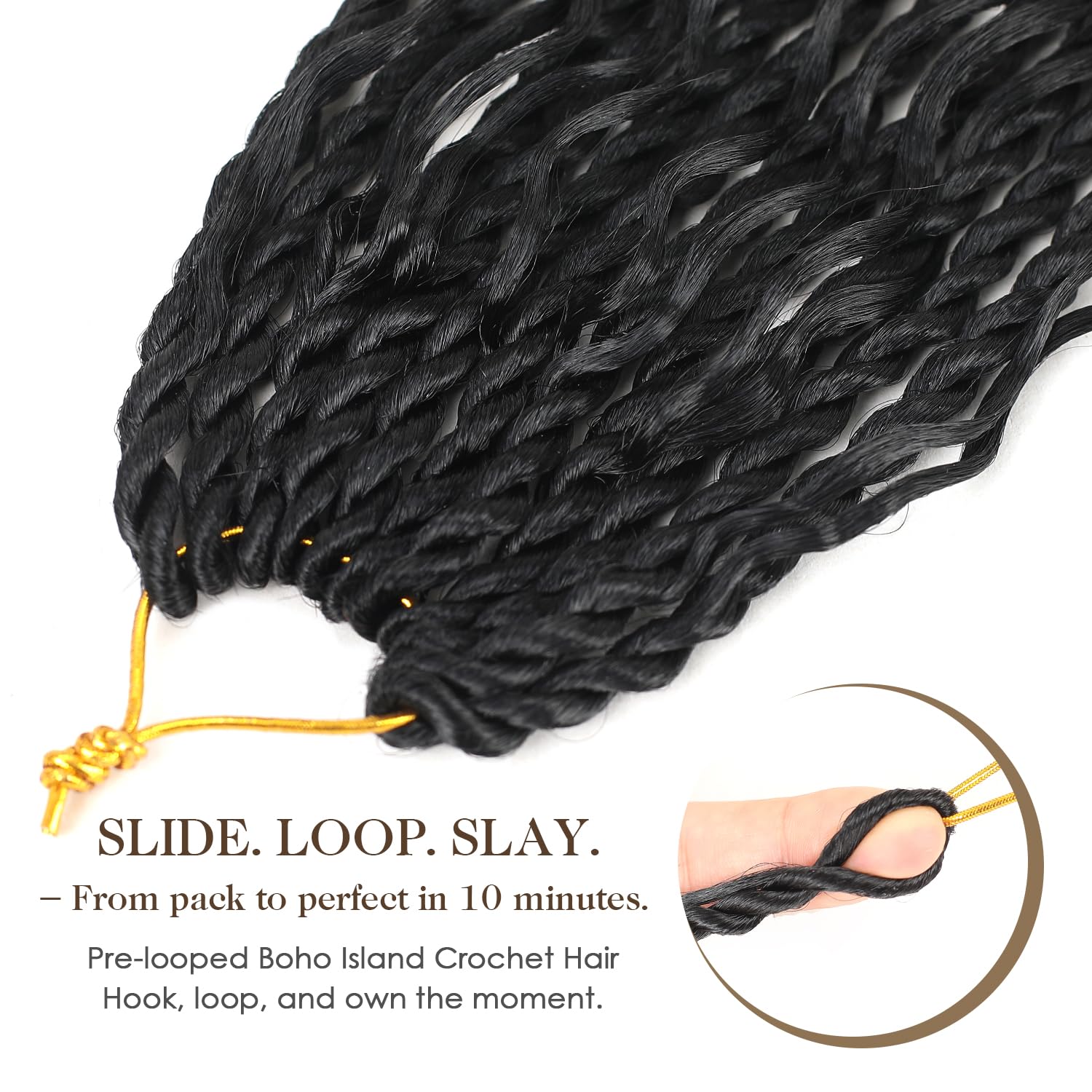 Srcdtvlk pre-looped Senegalese twist for quick, easy installation