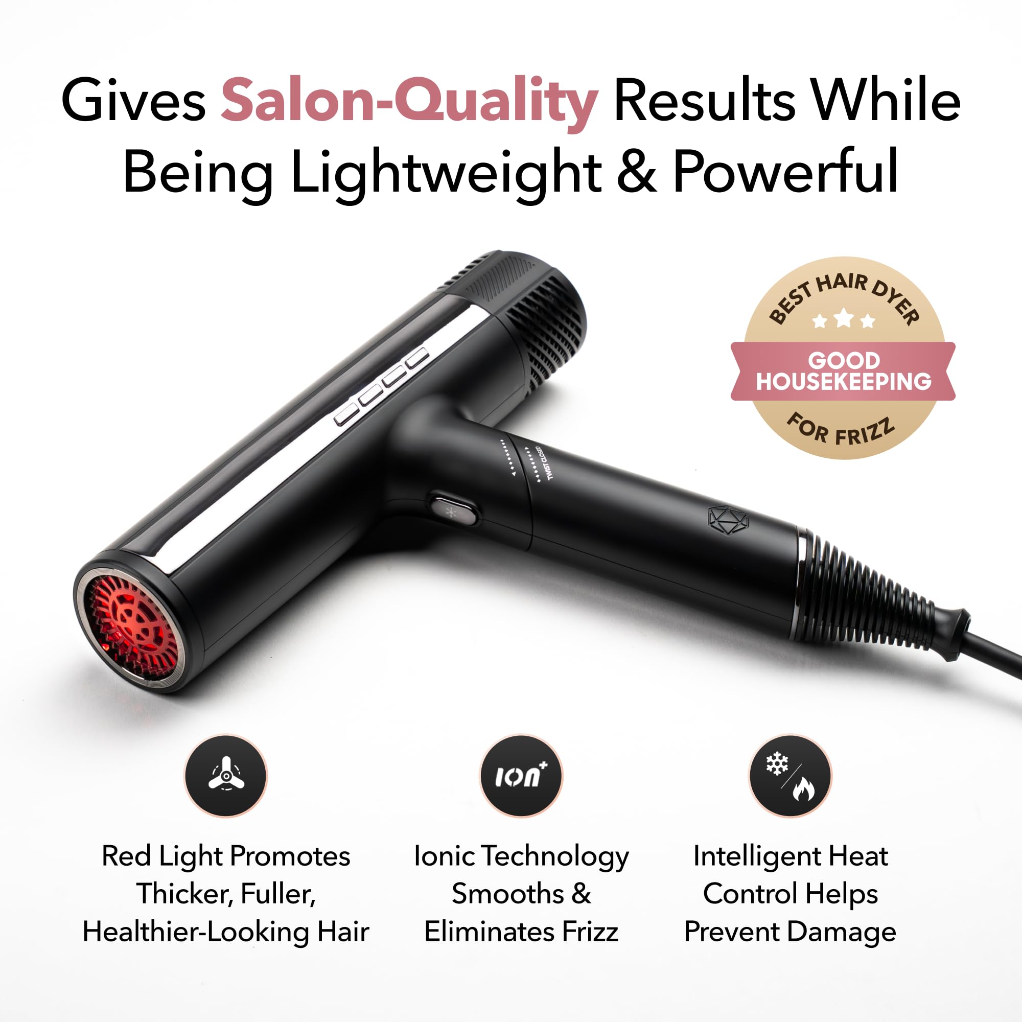 DryQ hair dryer foldable and lightweight design for easy handling