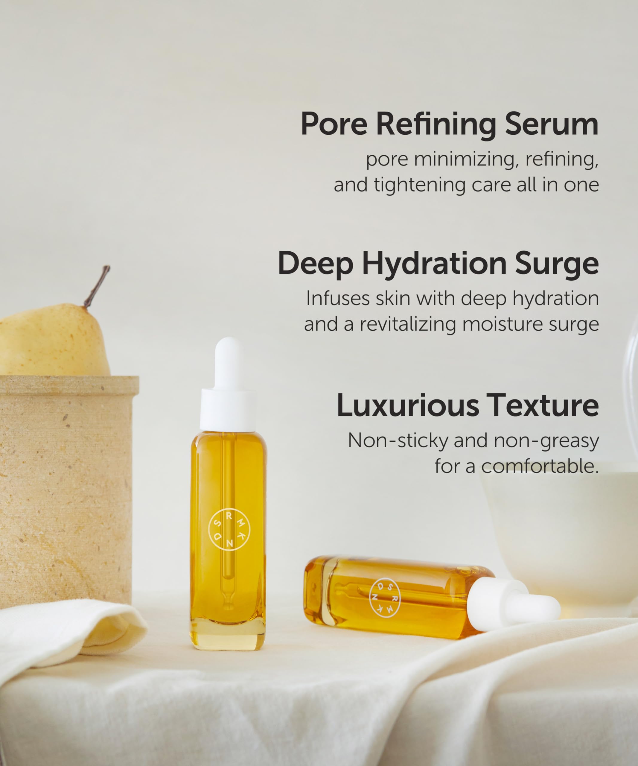 SRMKND SERUMKIND yellowmello leaf extract closeup highlights natural astringent-inspired tightening.