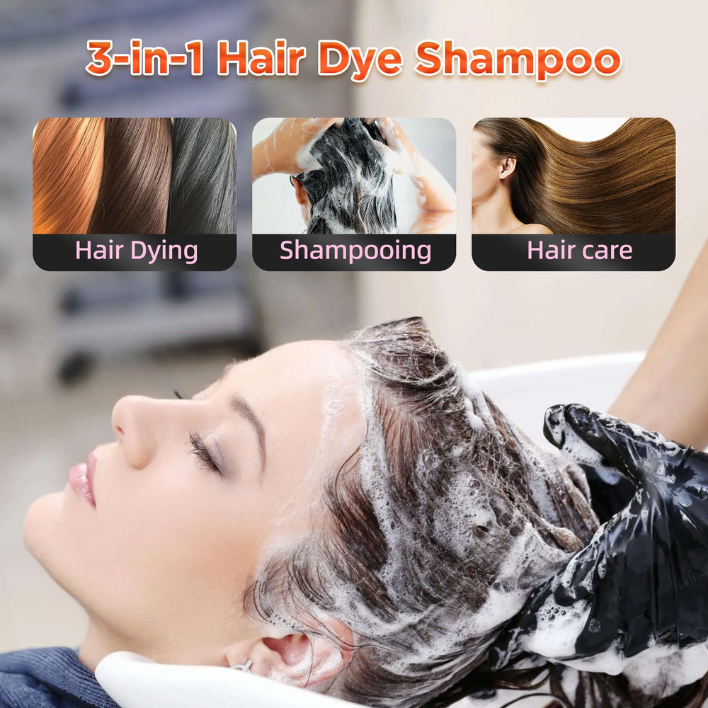 SROLM dye shampoo application demonstrating easy one-step color