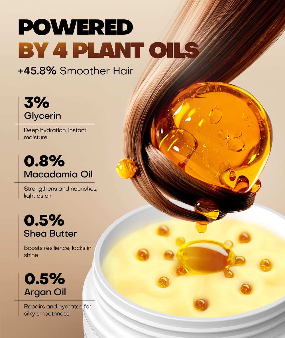 Srripo collagen hair mask natural ingredients like Moroccan oil.