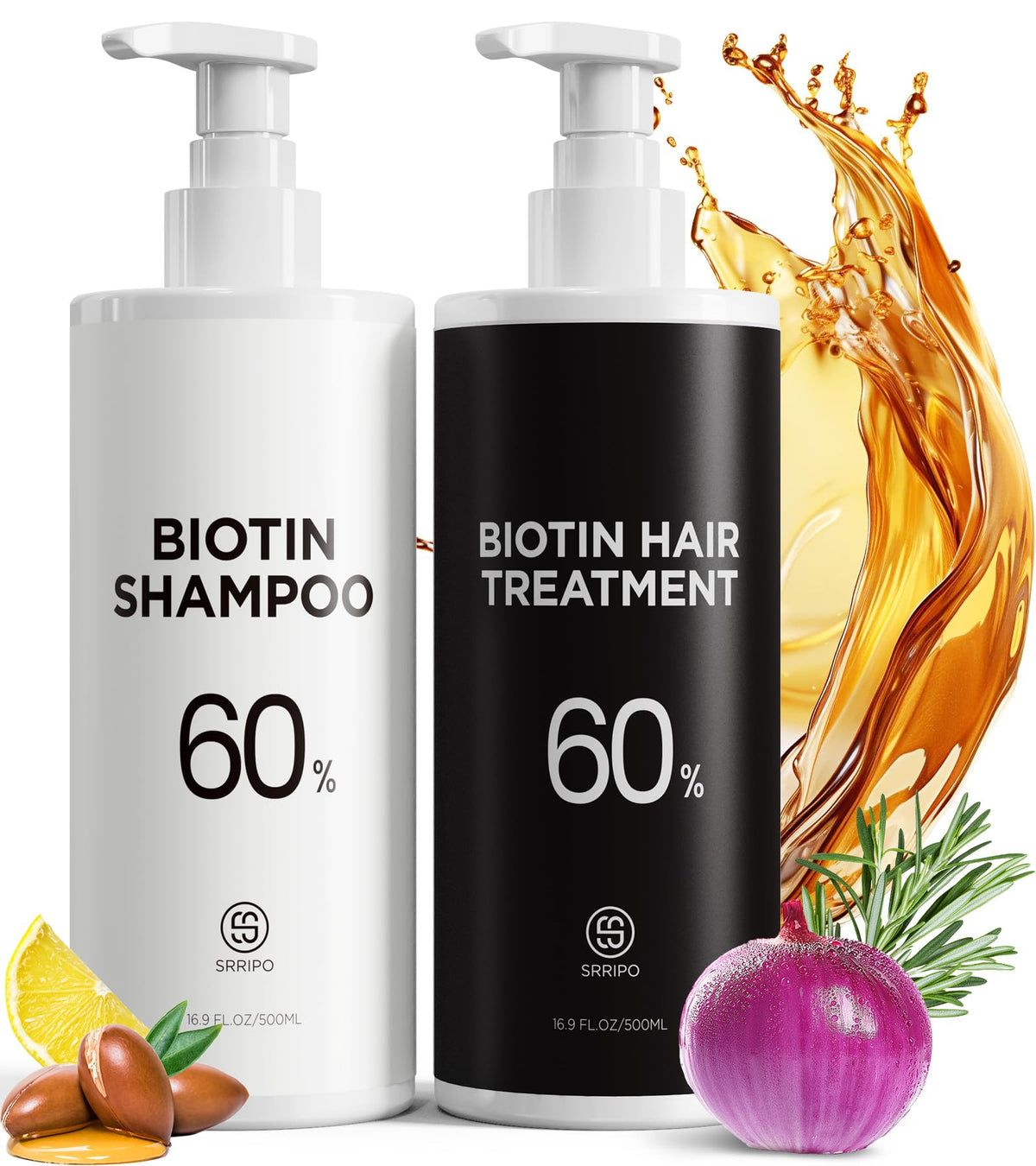 Srripo Dual Essence shampoo bottle front view for fuller, healthier hair