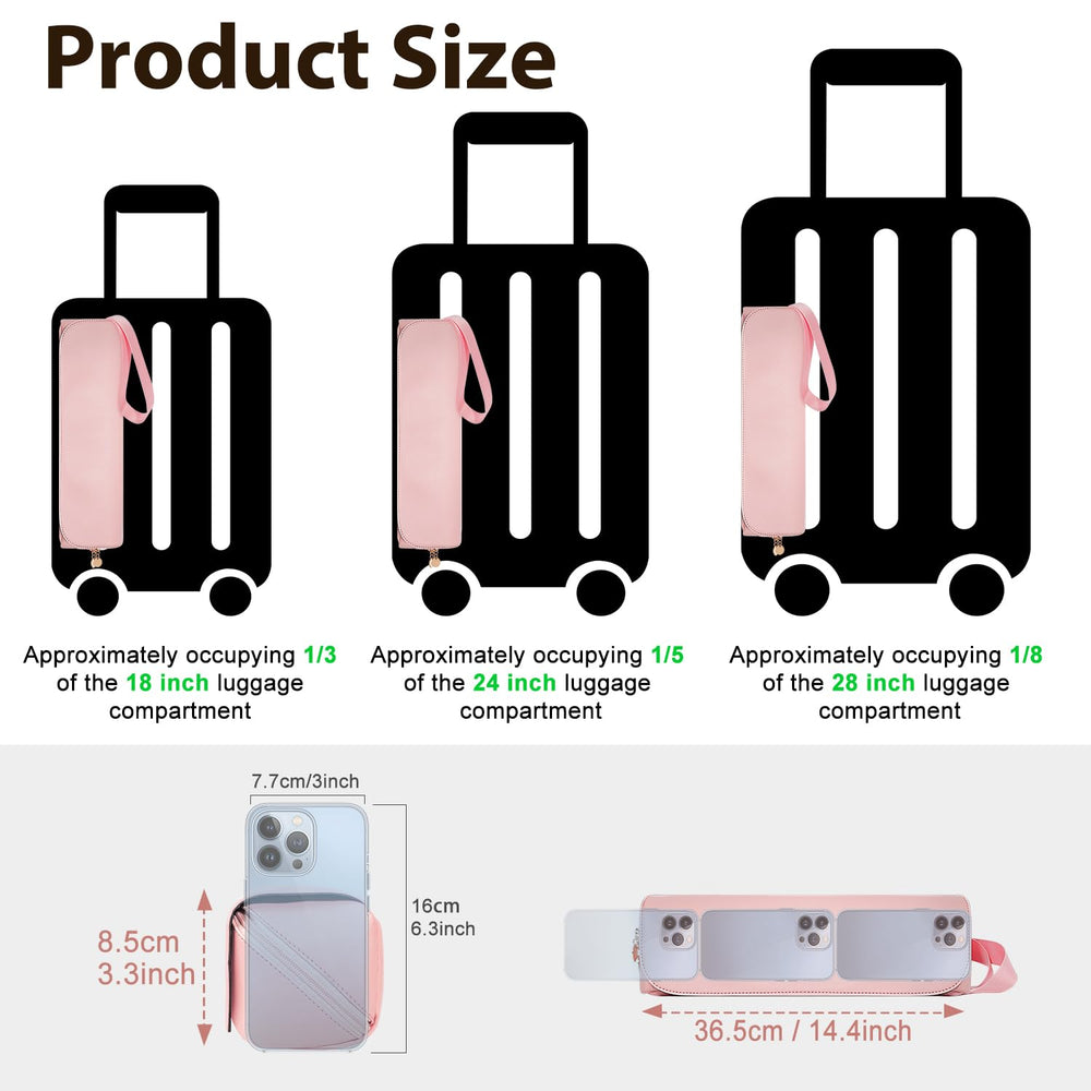 SS Hair Tools Travel Bag dimensions 14.4 x 3.3 x 3.3 inches for precise fit.