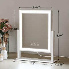 SSTBLEV vanity mirror with lights demonstrating 360° rotation for flexible angles