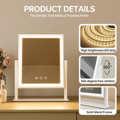 SSTBLEV vanity mirror with lights highlighting USB charging port and easy power access