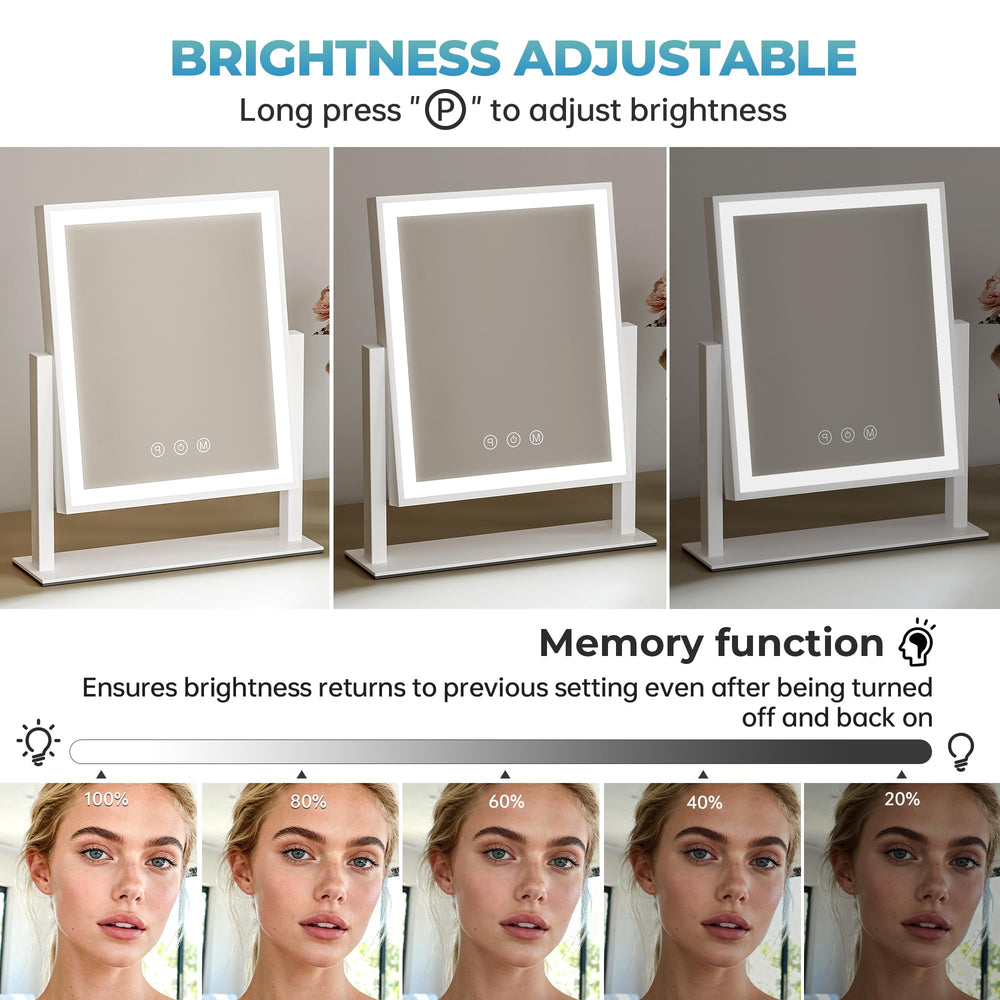 SSTBLEV vanity mirror with lights featuring white aluminum frame for modern durability