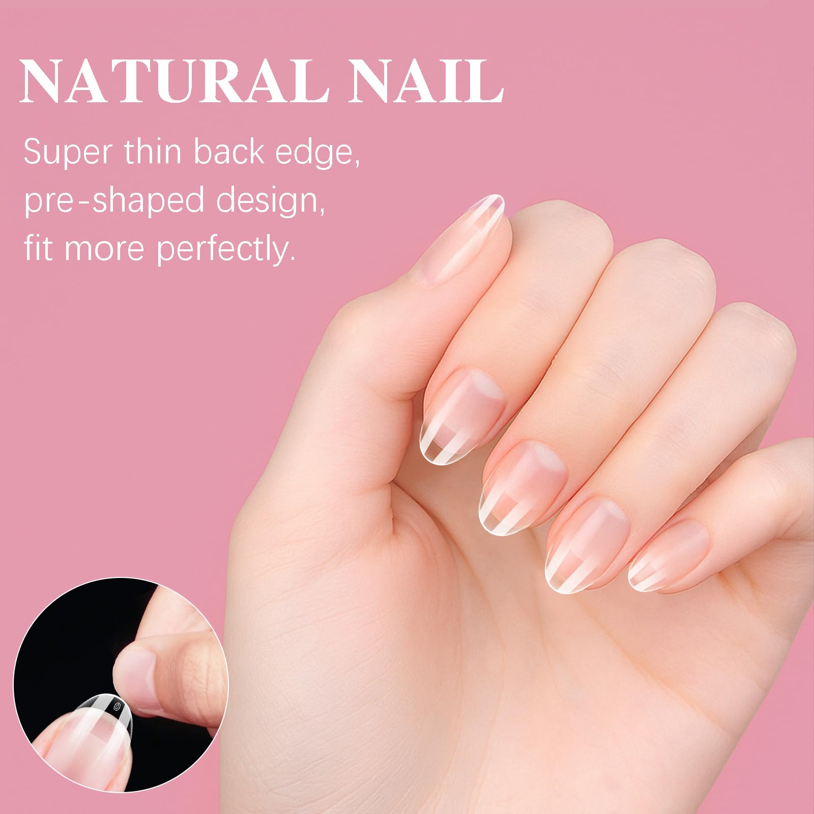 SSWSBYKE full-cover pre-shaped tips illustrate natural fit and seamless extension