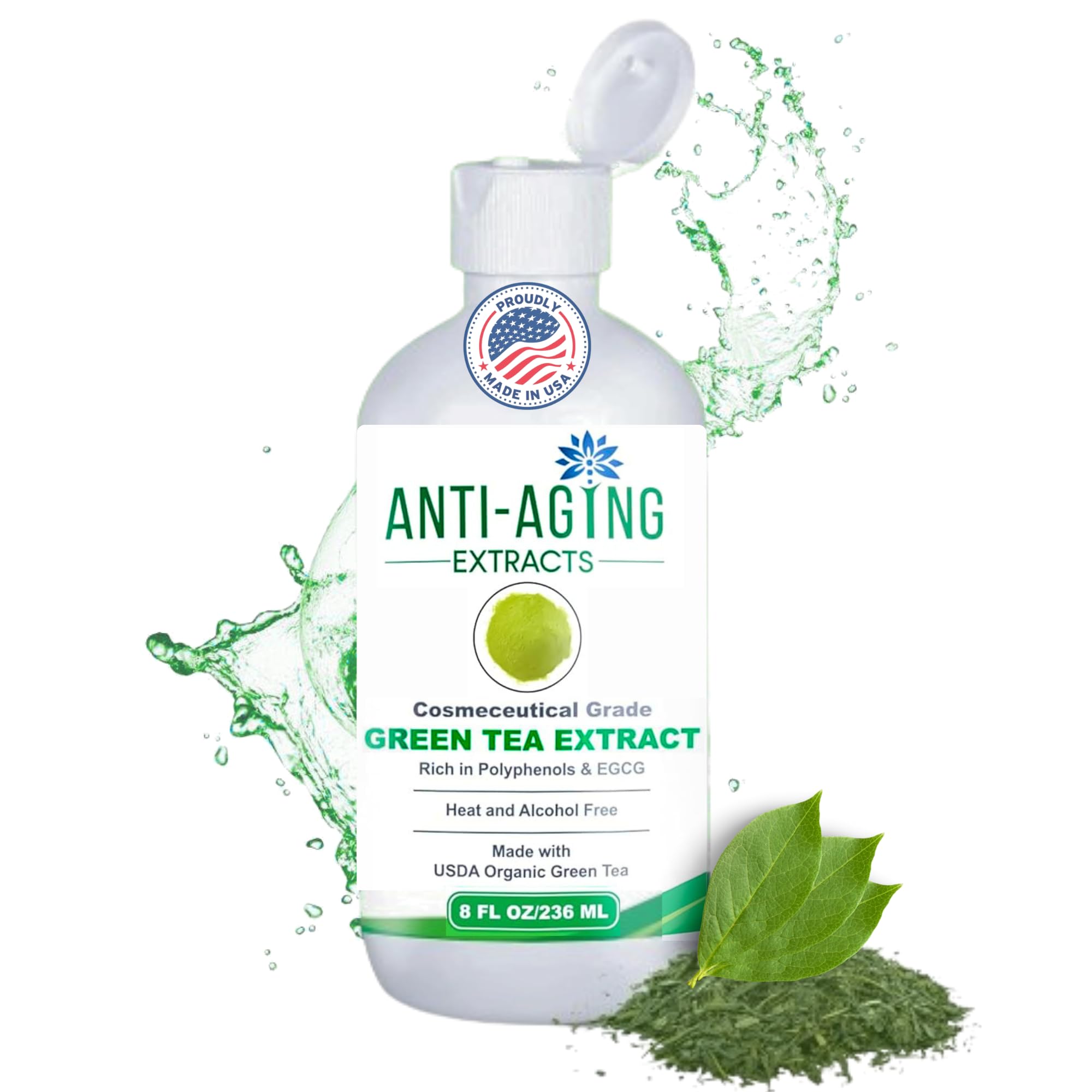 St. Croix Green Tea Extract pour demonstrates easy daily application for skin and hair.