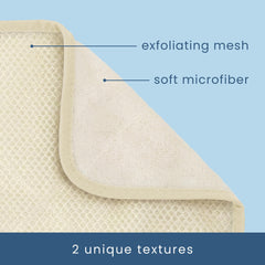 S&T INC Exfoliating Washcloth face-side texture close-up showing gentle cleansing with skincare products.