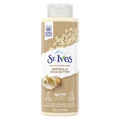 St. Ives body wash bottle with oatmeal and shea butter for sensitive skin