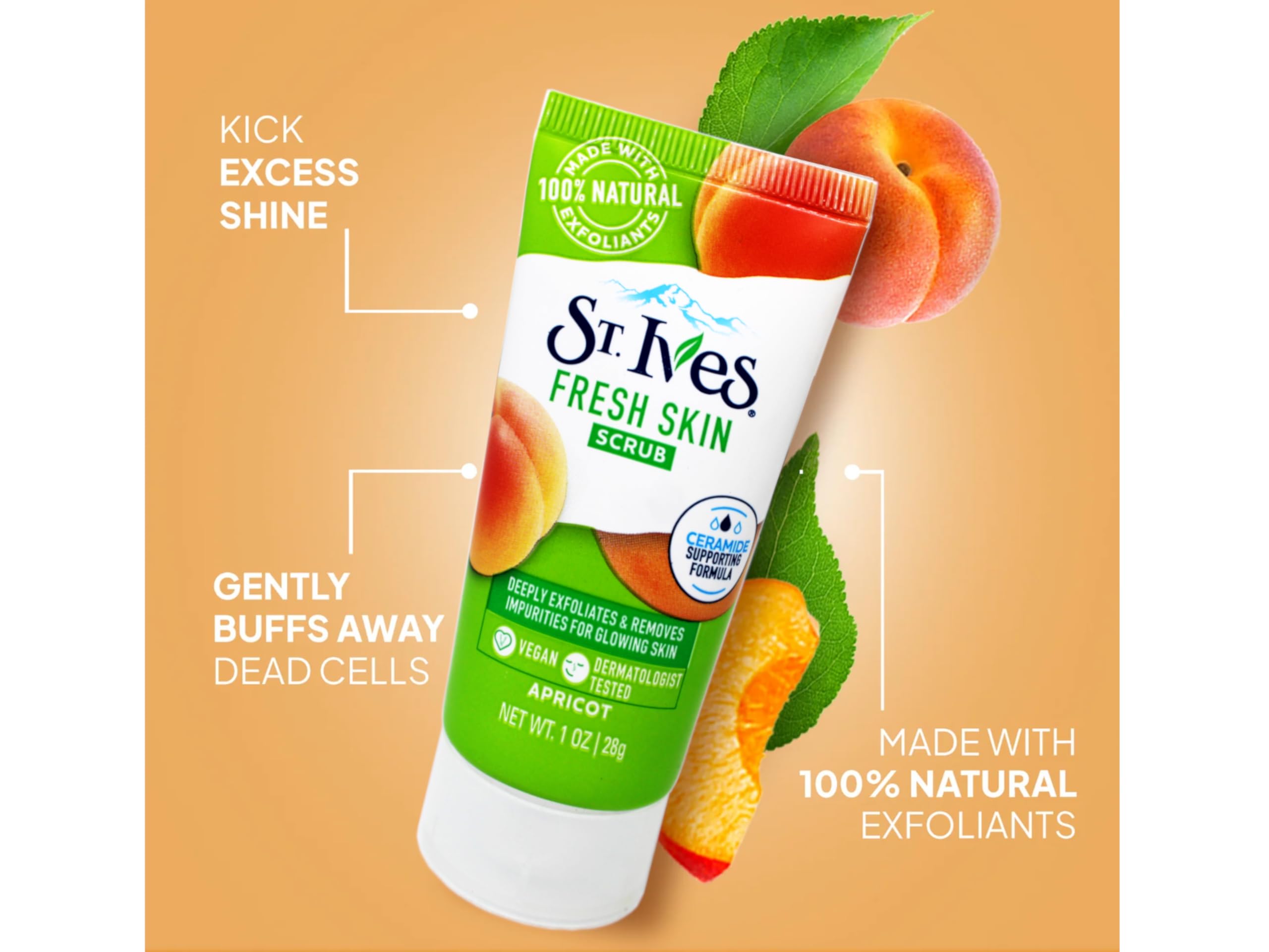 St. Ives Fresh Skin Scrub travel-size bottle for on-the-go cleansing
