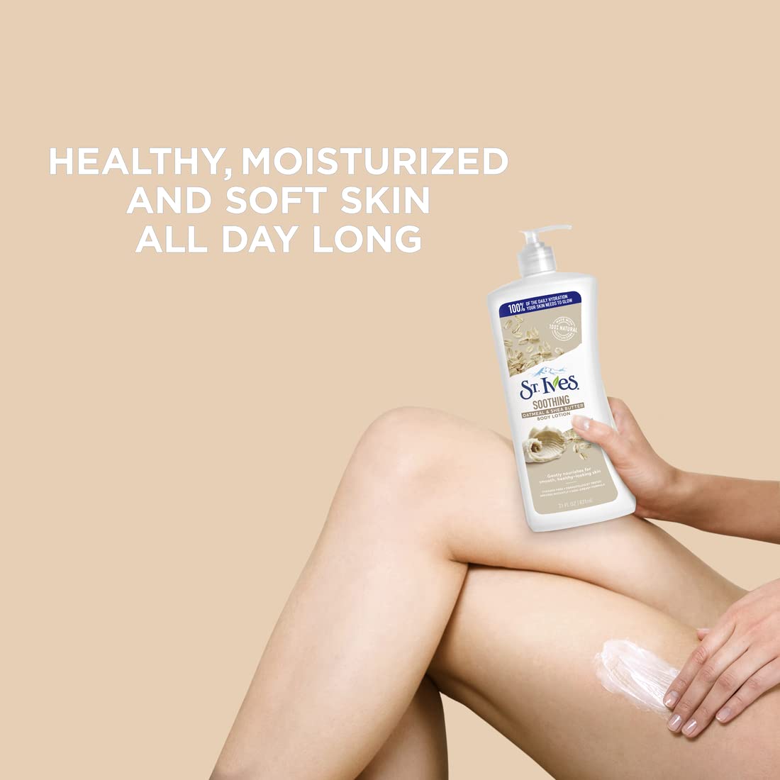 St. Ives lotion absorbed into skin for dry-skin relief