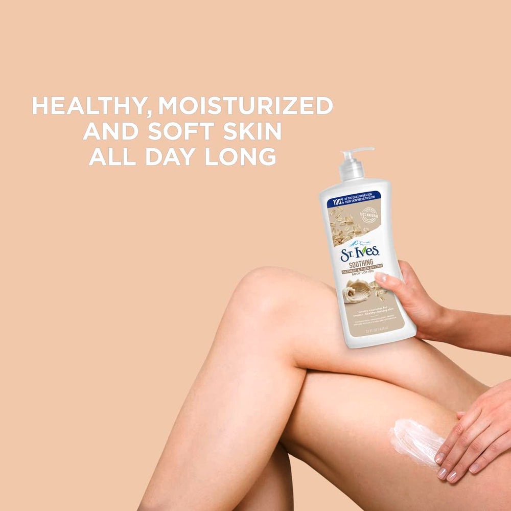 St. Ives lotion absorbed into skin for dry-skin relief