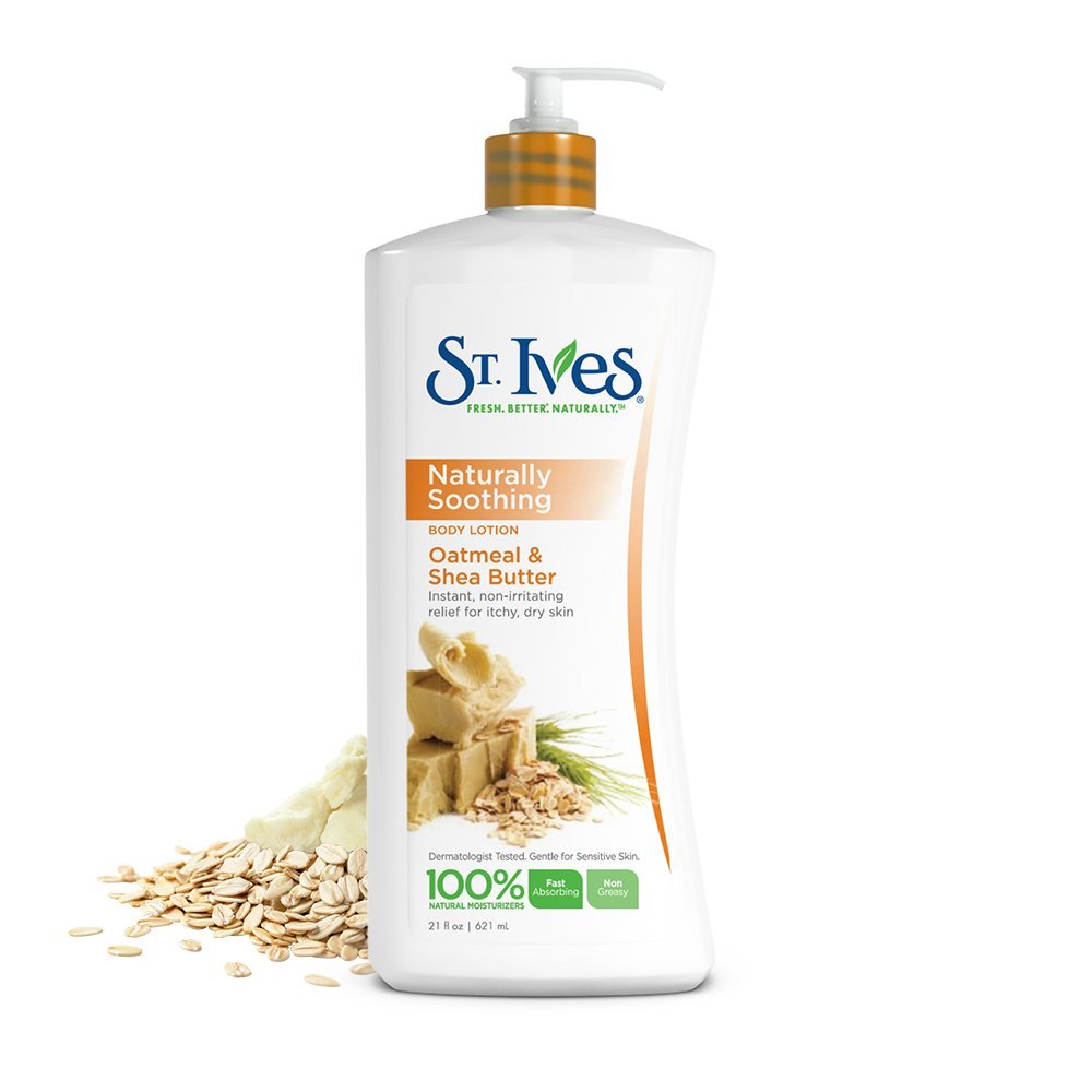 St. Ives lotion on hands being applied for instant hydration