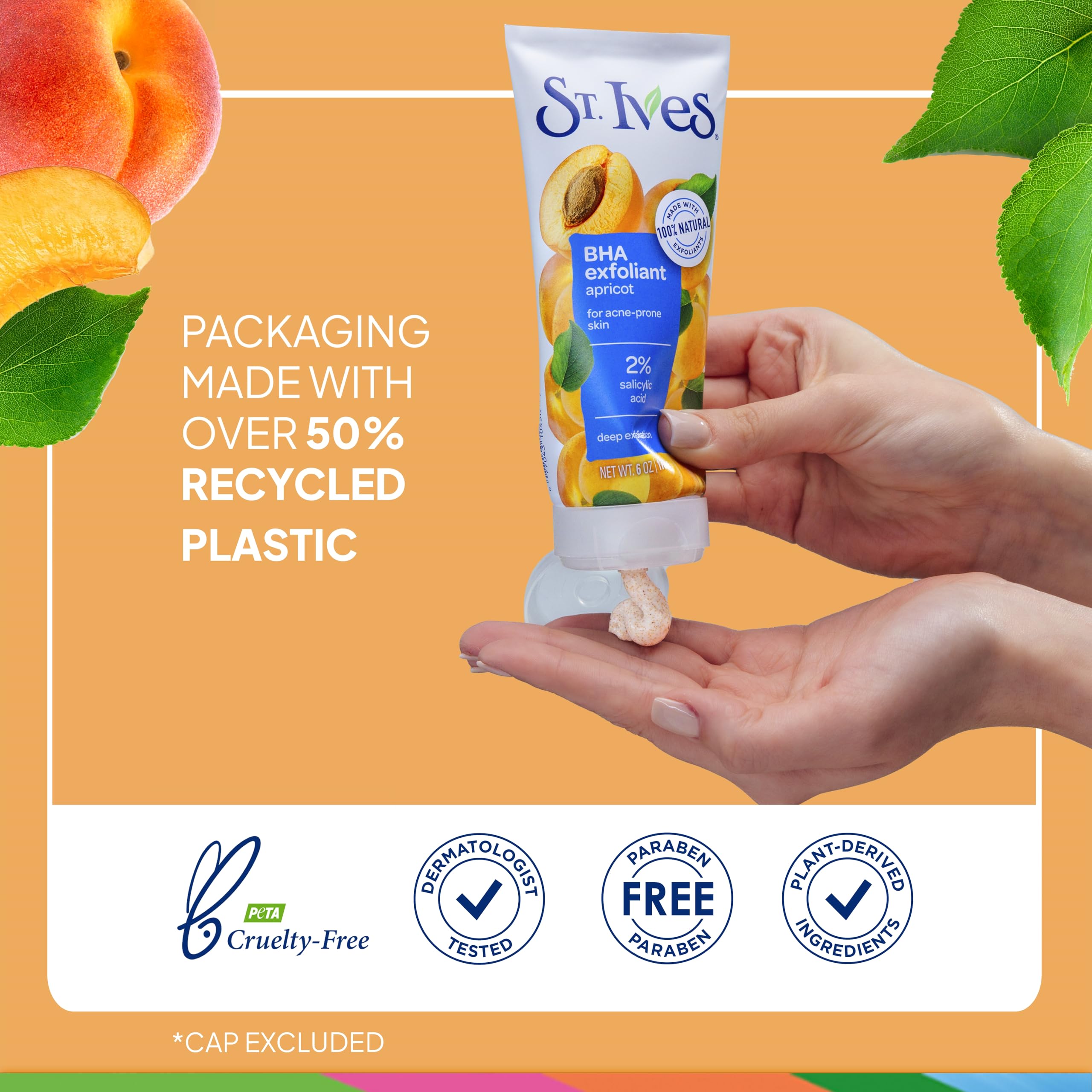 St. Ives paraben-free non-comedogenic formula helps avoid clogged pores
