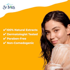 St. Ives exfoliante suave, partículas finas que dejan la piel suave tras la ducha.