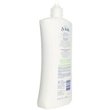 St. Ives Renewing Lotion being applied to skin for a soft, hydrated feel.