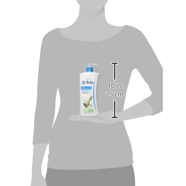 St. Ives Renewing Lotion paraben-free claim badge visible.