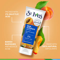 St. Ives 2% salicylic acid label highlights acne-prone skin support