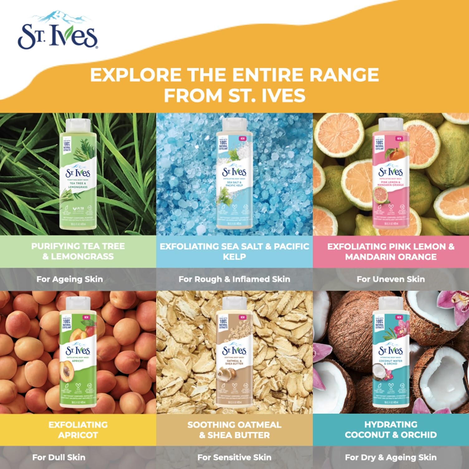 St. Ives sin parabenos, envase práctico para uso diario en casa.