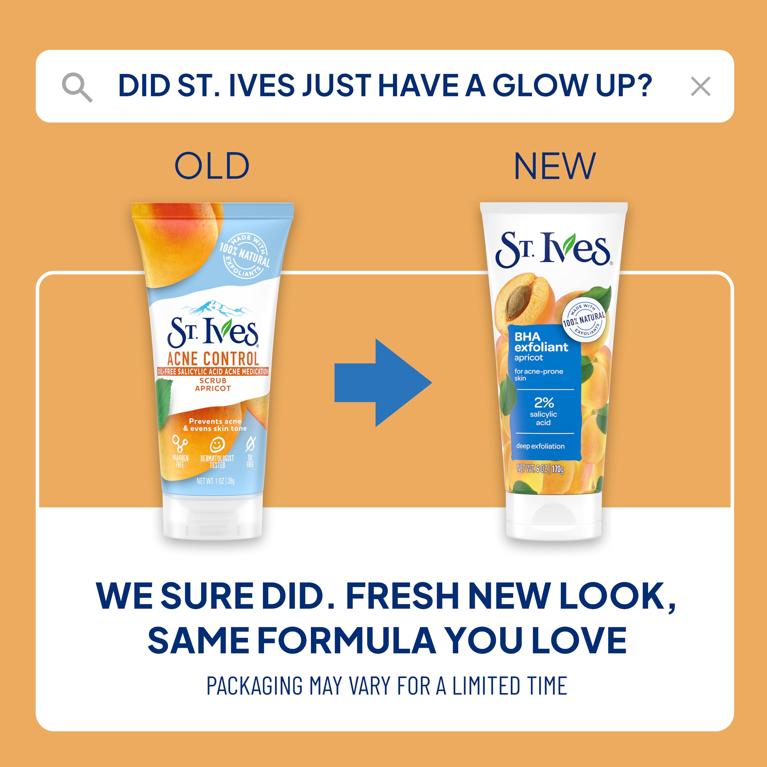 St. Ives walnut-shell exfoliant texture for gentle dead-skin removal