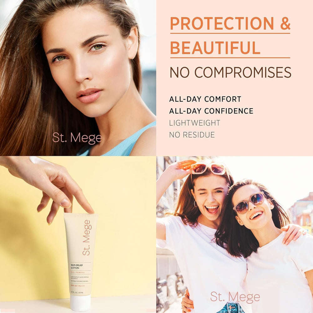 St. Mege travel-size sunscreen fits easily in a bag for on-the-go protection.