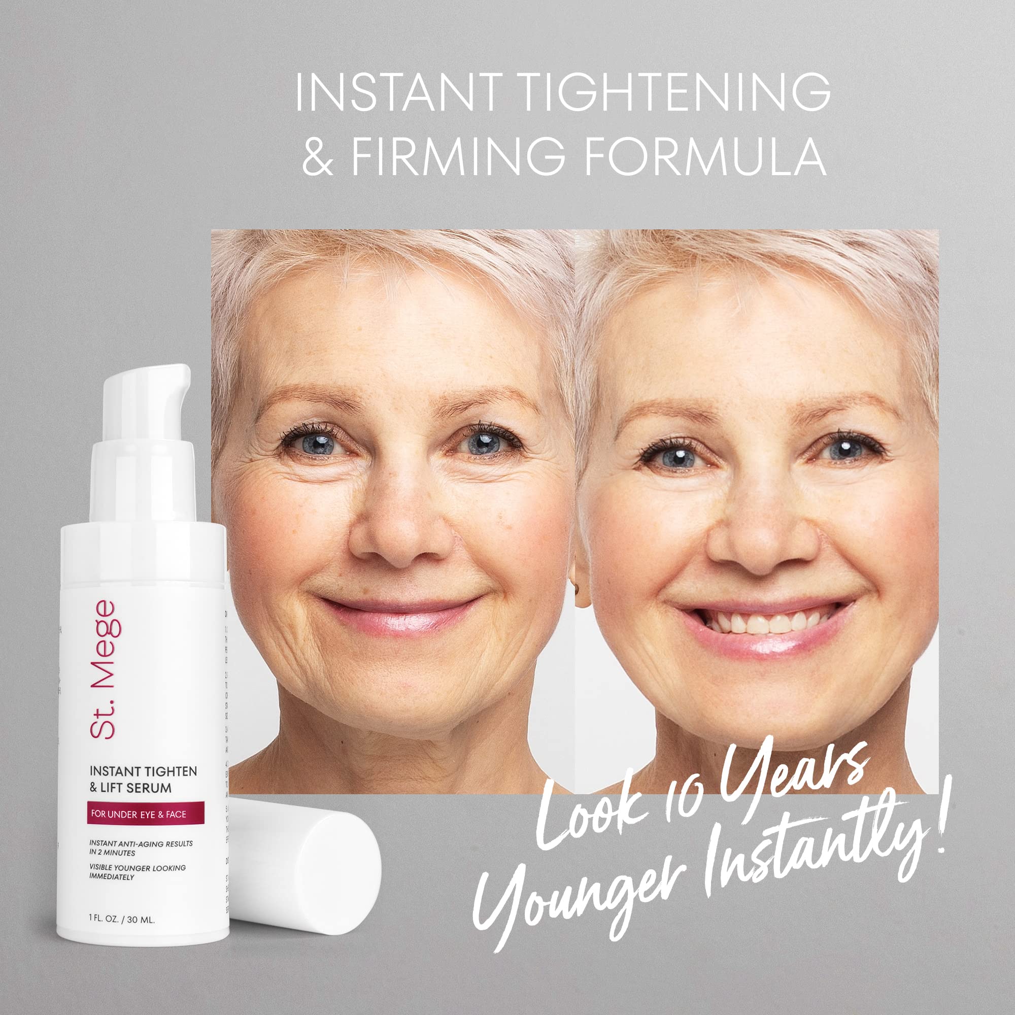 St. Mege Skin Tightening Cream texture view with no visible residue.
