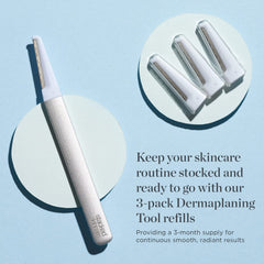 StackedSkincare dermaplaning refills with easy-switch design for at-home blade changes.