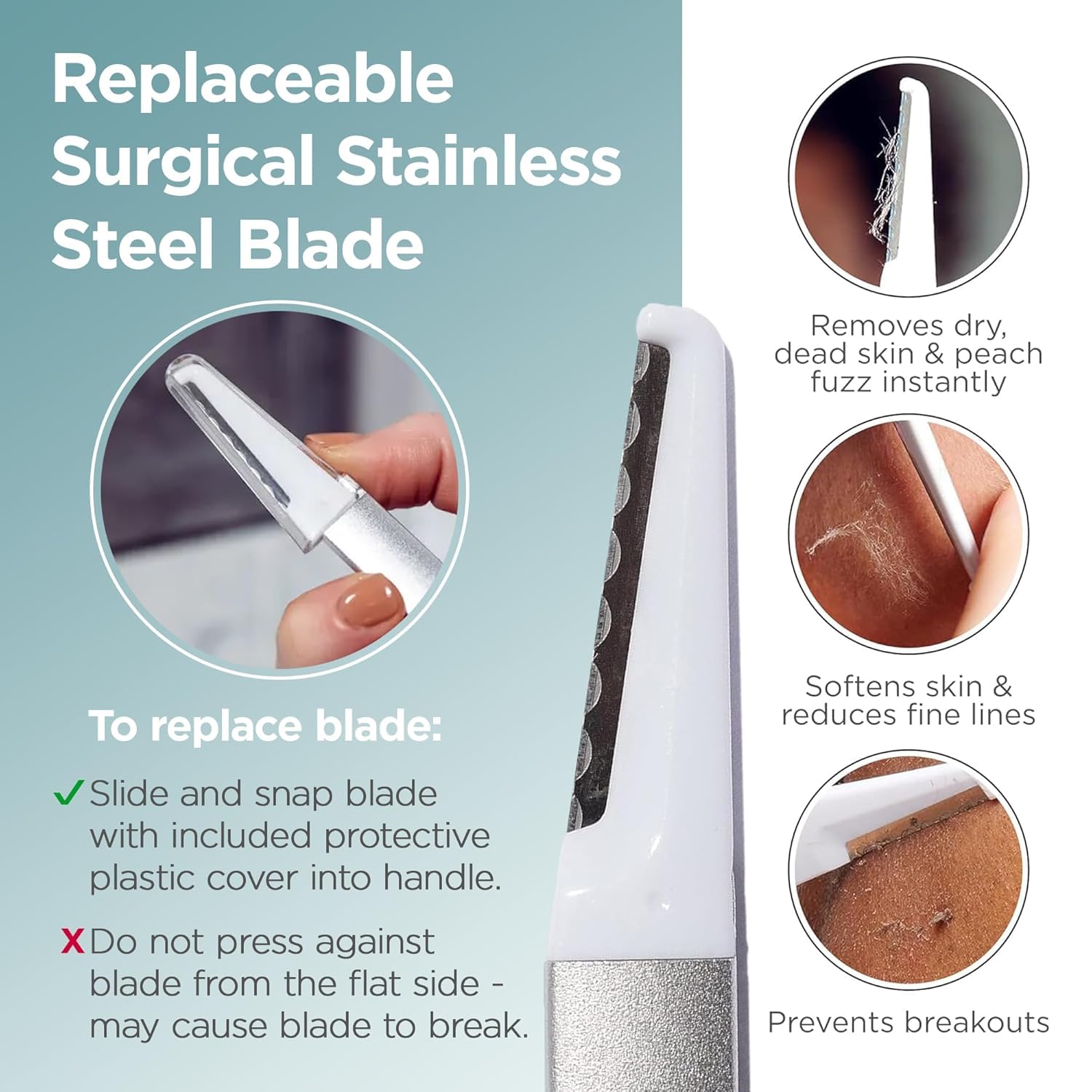StackedSkincare dermaplaning tool in compact travel case for on-the-go exfoliation.