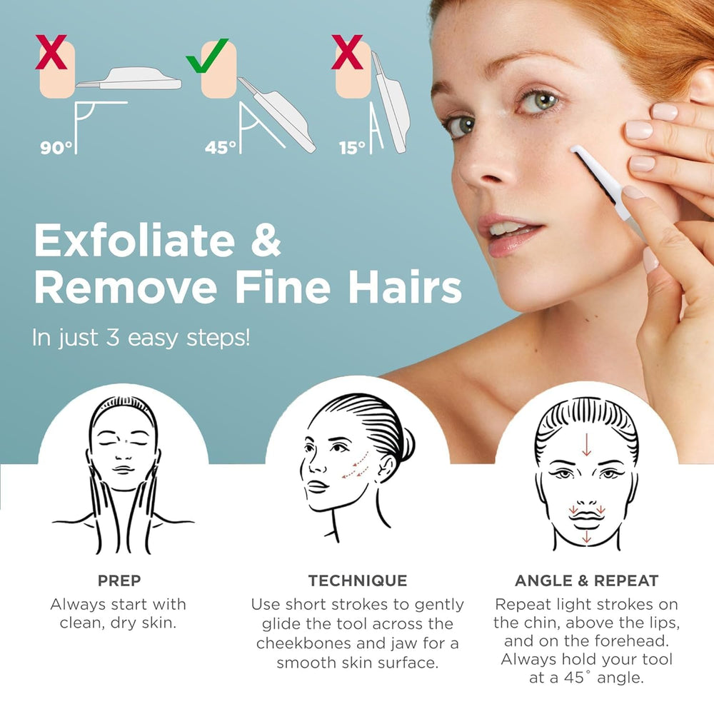 StackedSkincare tool delivers glow and refined finish after peach fuzz removal.