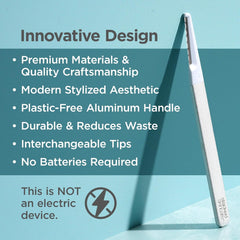 StackedSkincare dermaplaning tool with replaceable blade for peach fuzz removal and smoother skin.