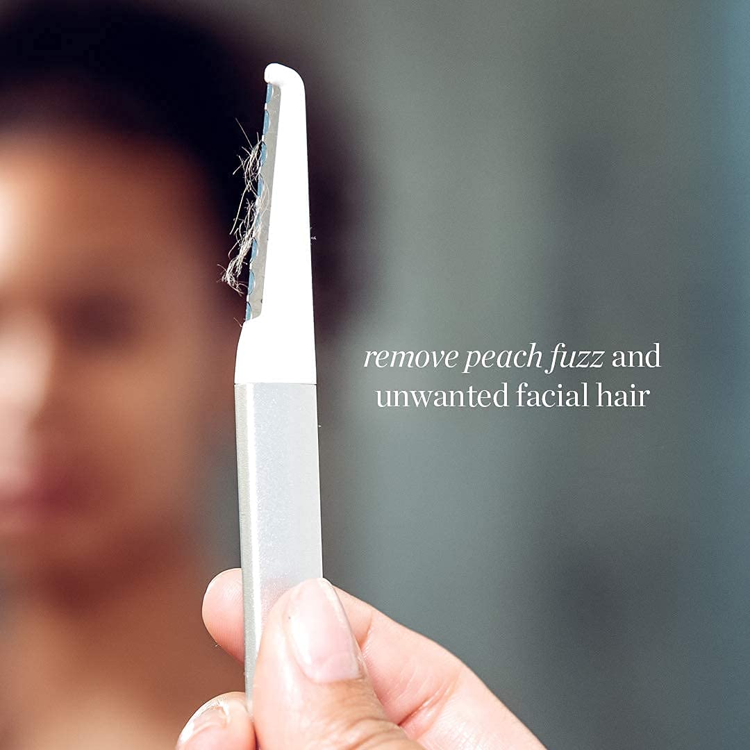 StackedSkincare peach fuzz removal blades target fine hairs for a radiant complexion.