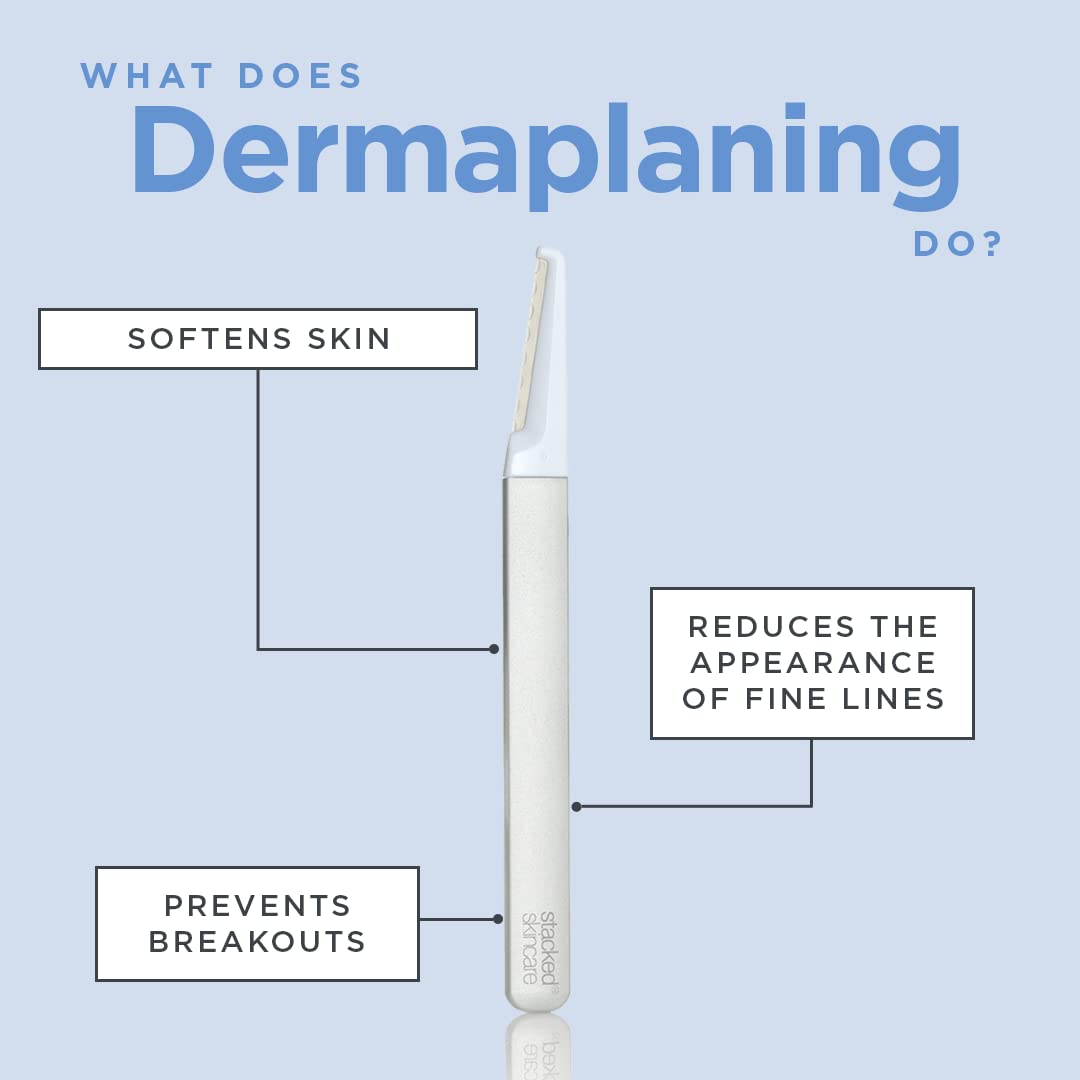 StackedSkincare safe-usage design blades ensure a gentle glide for at-home dermaplaning.