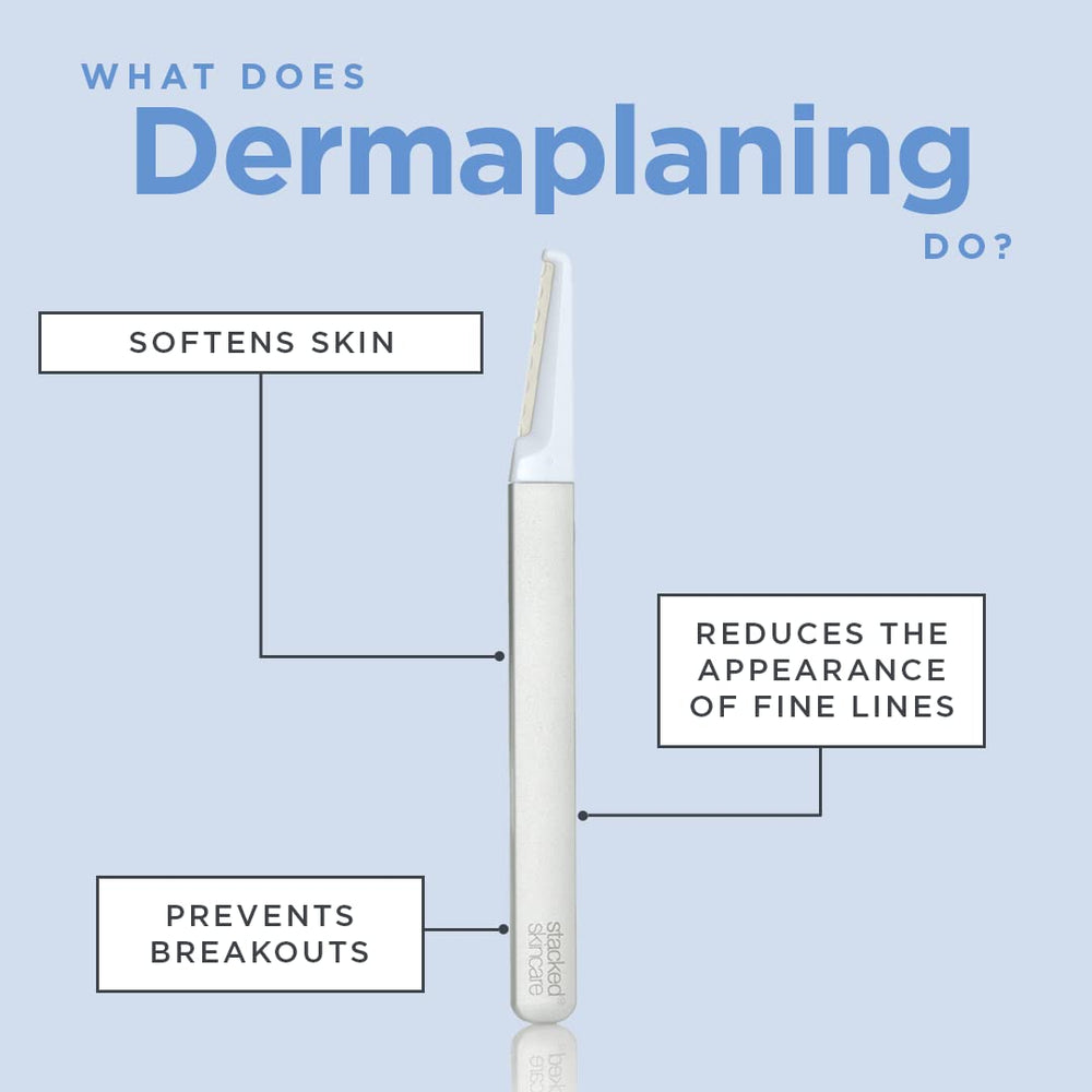 StackedSkincare safe-usage design blades ensure a gentle glide for at-home dermaplaning.