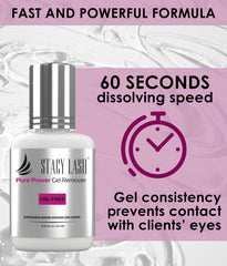 STACY LASH eyelash extension remover gel-texture — clear gel helps prevent spreading during removal.