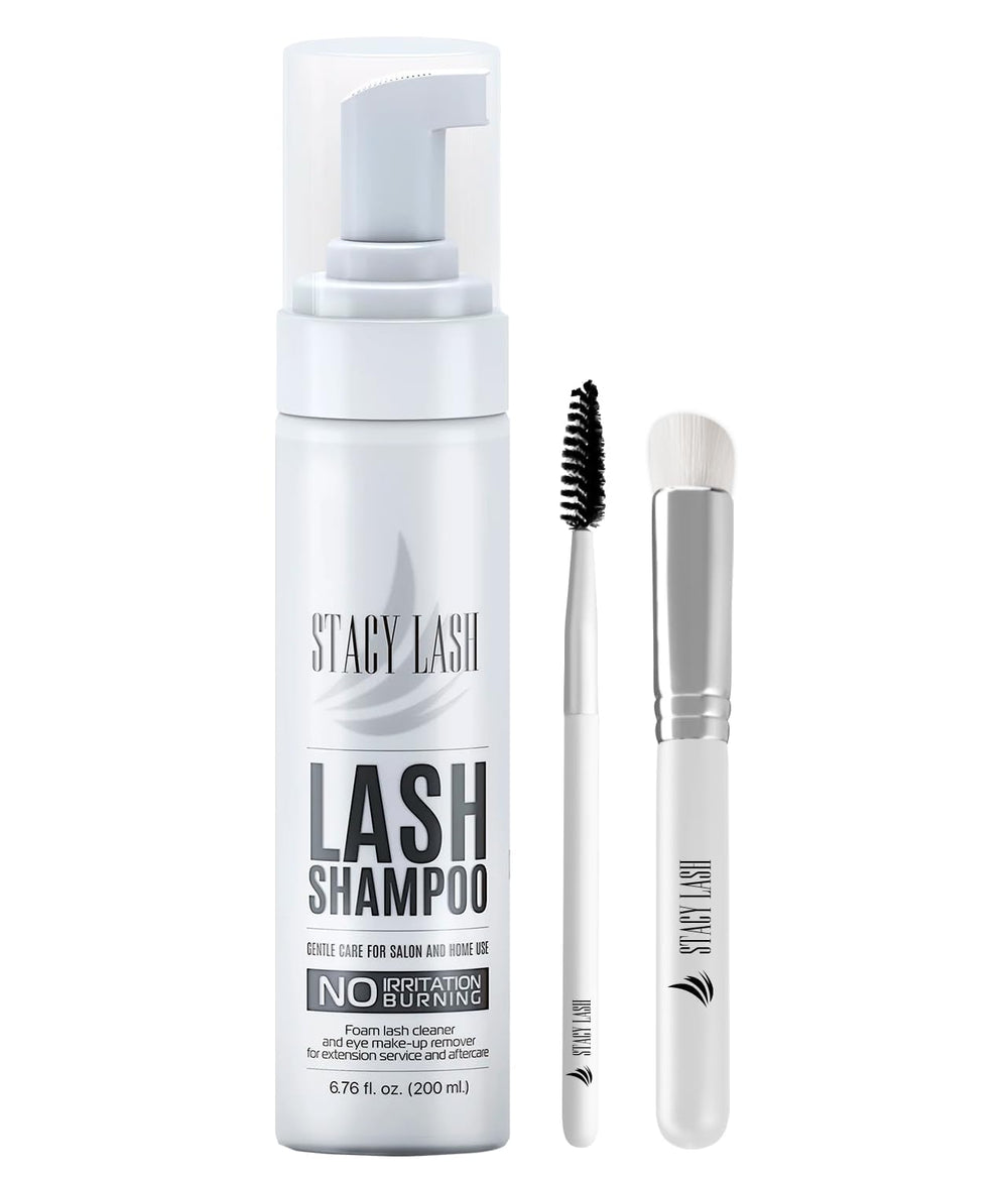 STACY LASH eyelash-extension shampoo bottle for gentle cleansing and maintenance.